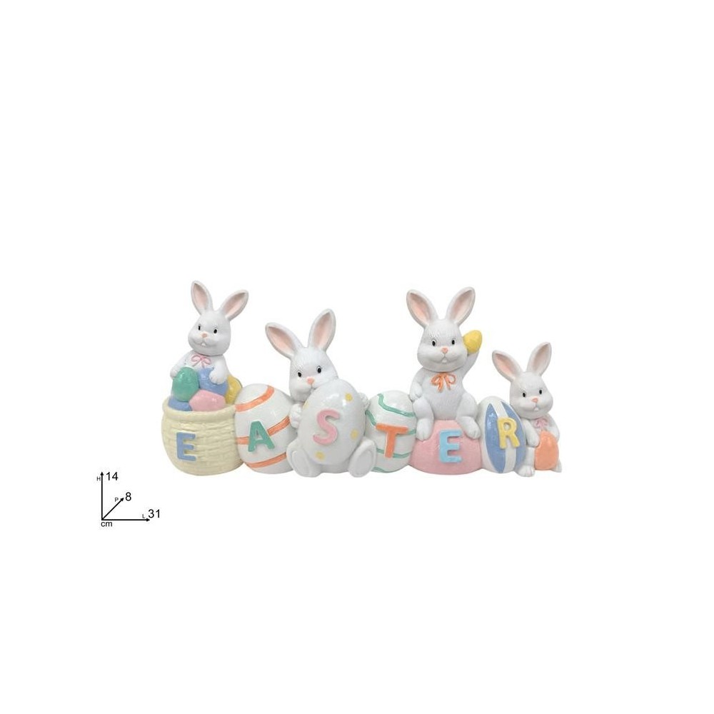 DECORAZIONE SCRITTA  EASTER  C CONIGLI